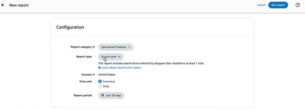 Amazon Ads - Search Term Report