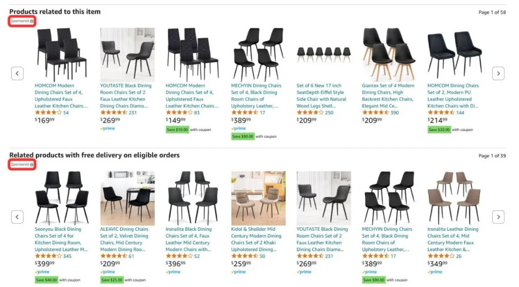 Amazon Sponsored Product PPC Ad on Product Page