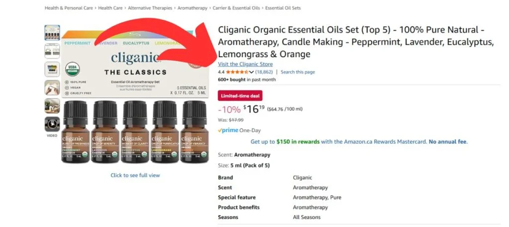 Amazon Product Page Byline - Link to Brand Store