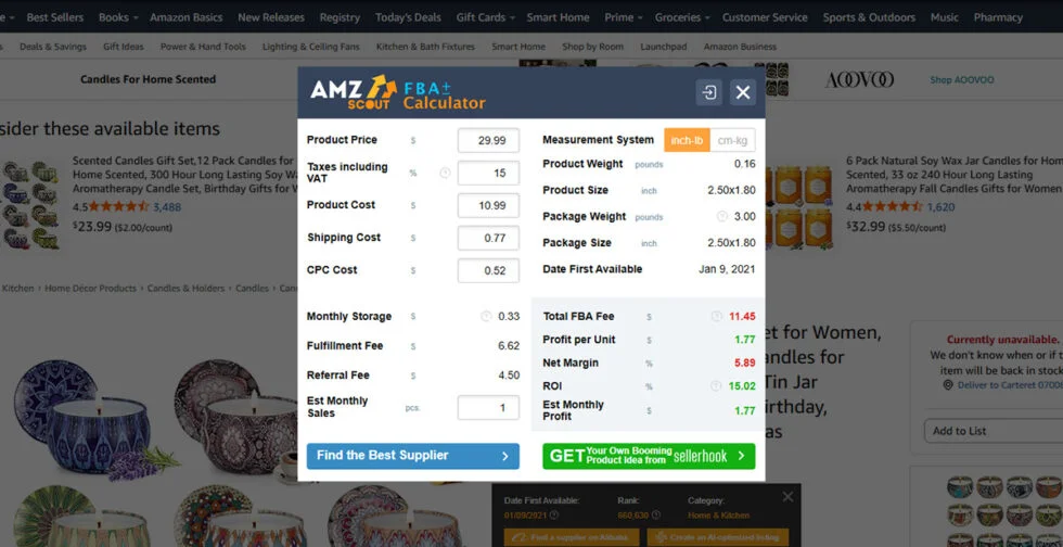 Free Amazon FBA Calculator Chrome Extension