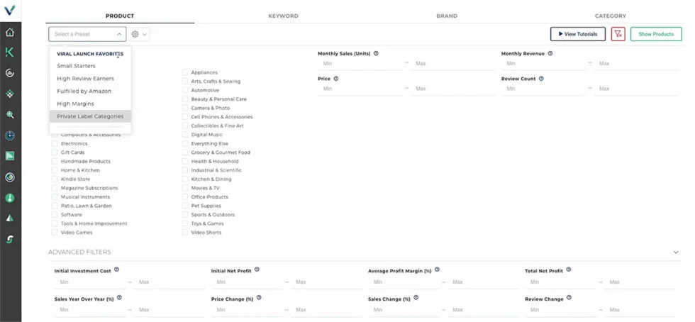 Viral Launch - Product Research Tool Dashboard
