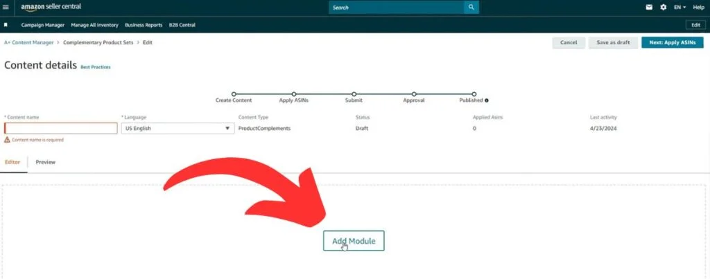 How to add a new module to your A+ Content design