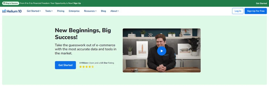 Helium 10 Amazon Analytics tools banner