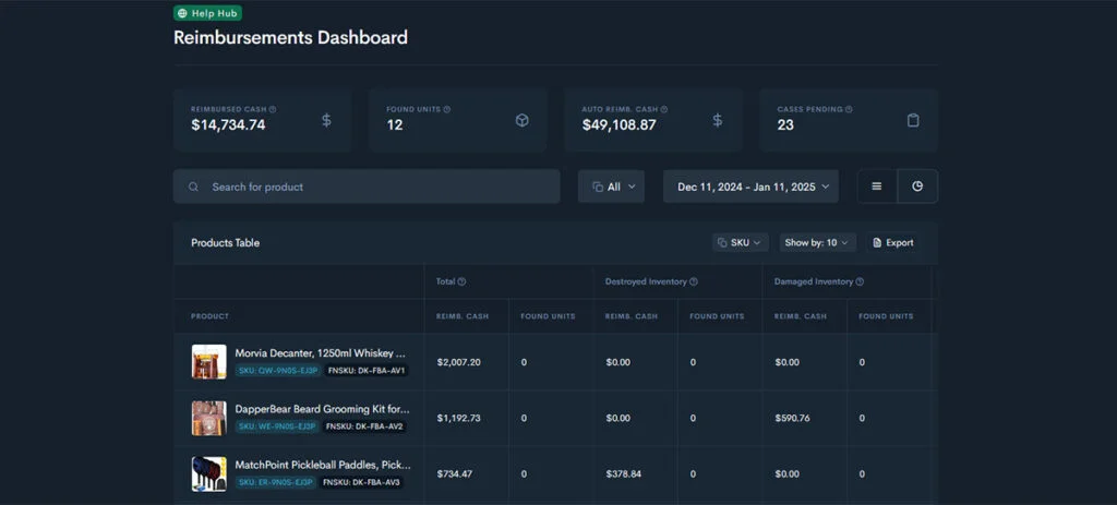 Sellerise FBA Reimbursement Tool