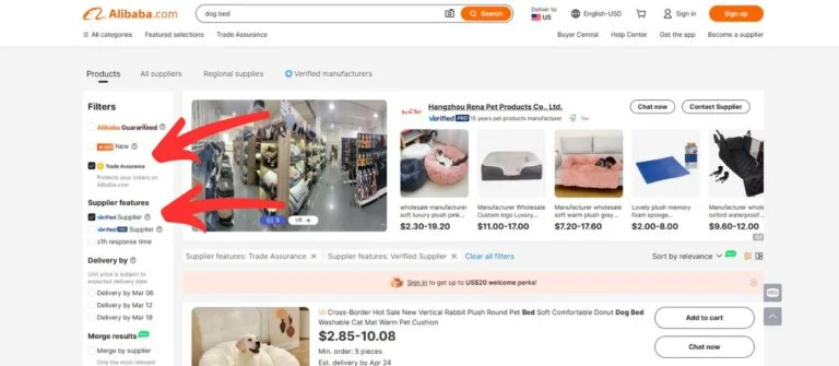 Alibaba Trade Assurance Toggle