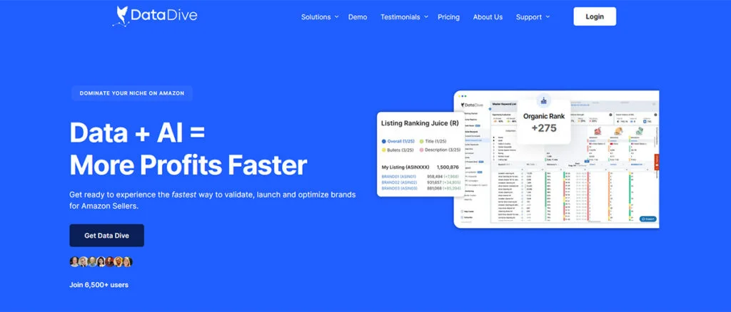Data Dive Amazon Listing Tool Banner
