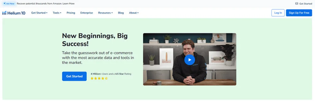 Helium 10 All in one amazon inventory management tool