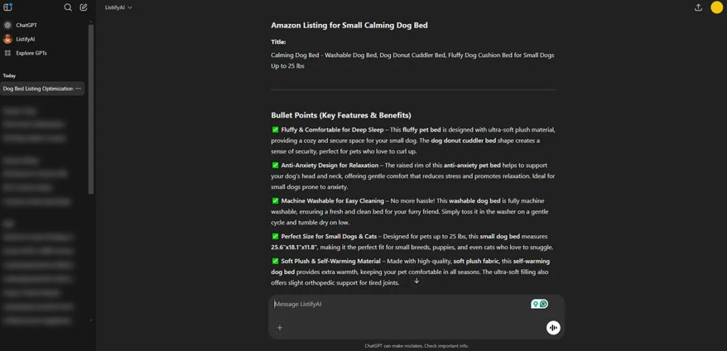 Listify Custom GPT Bullet Points