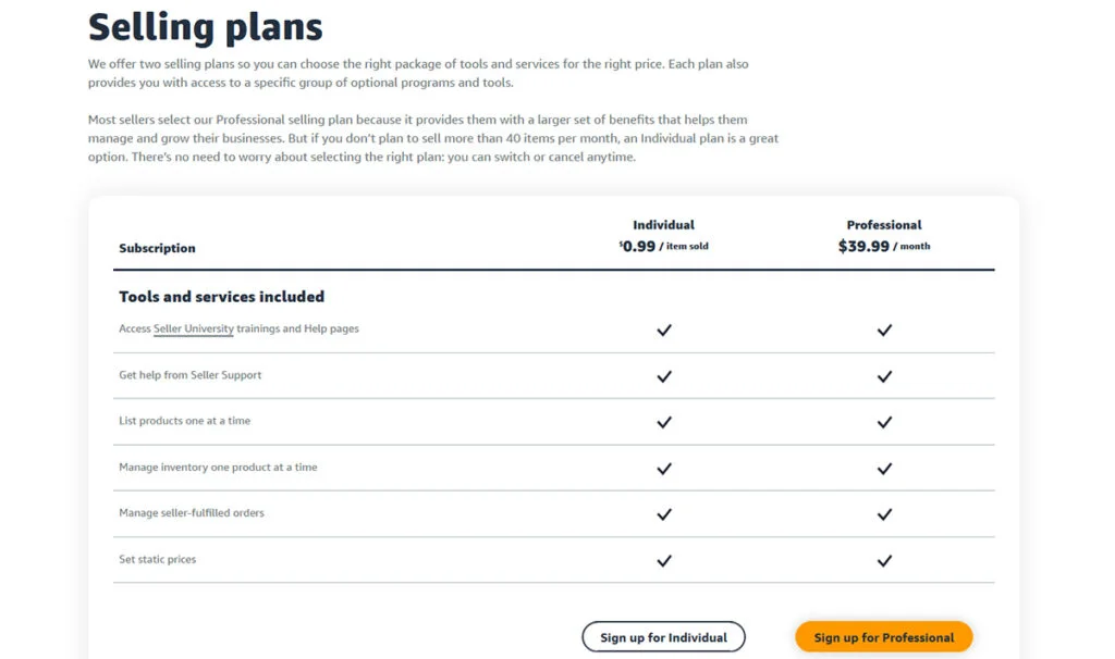 How to Sign Up to Sell on Amazon - Seller Plans