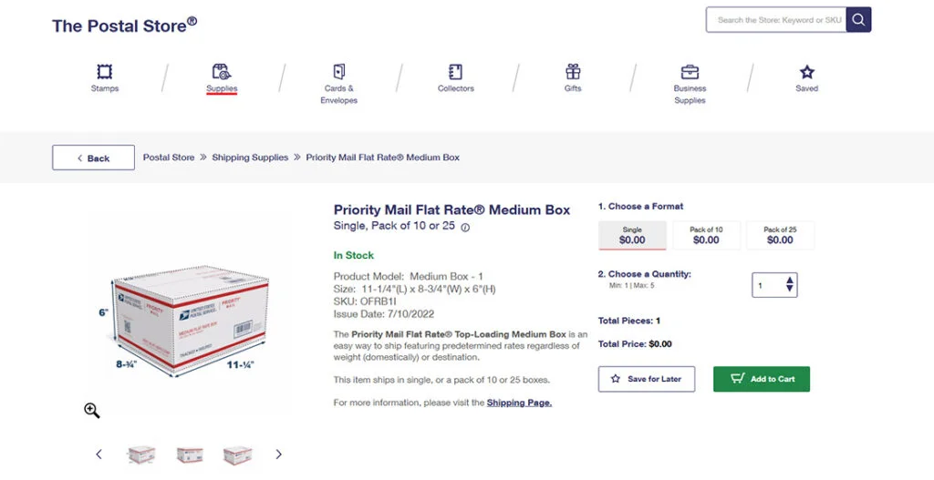 Free Shipping Boxes for FBM from USPS