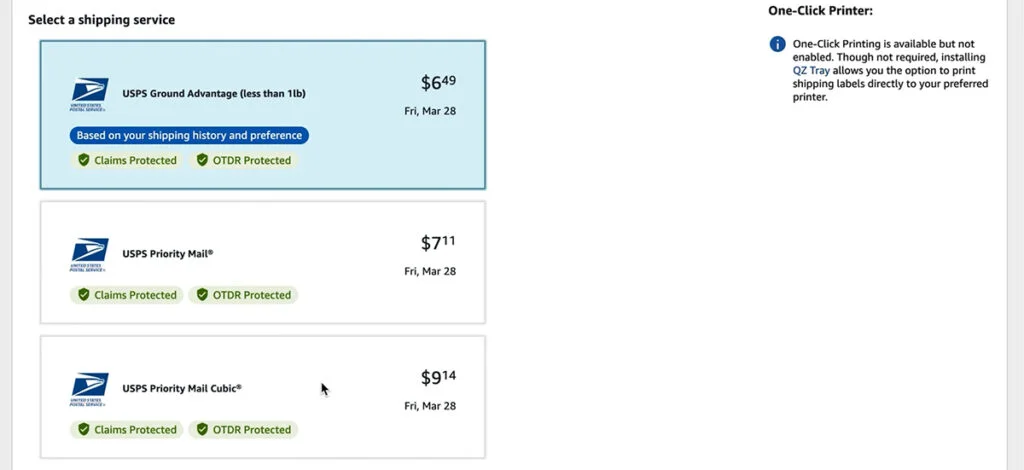 How to Ship FBM Orders - Select a Shipping Service