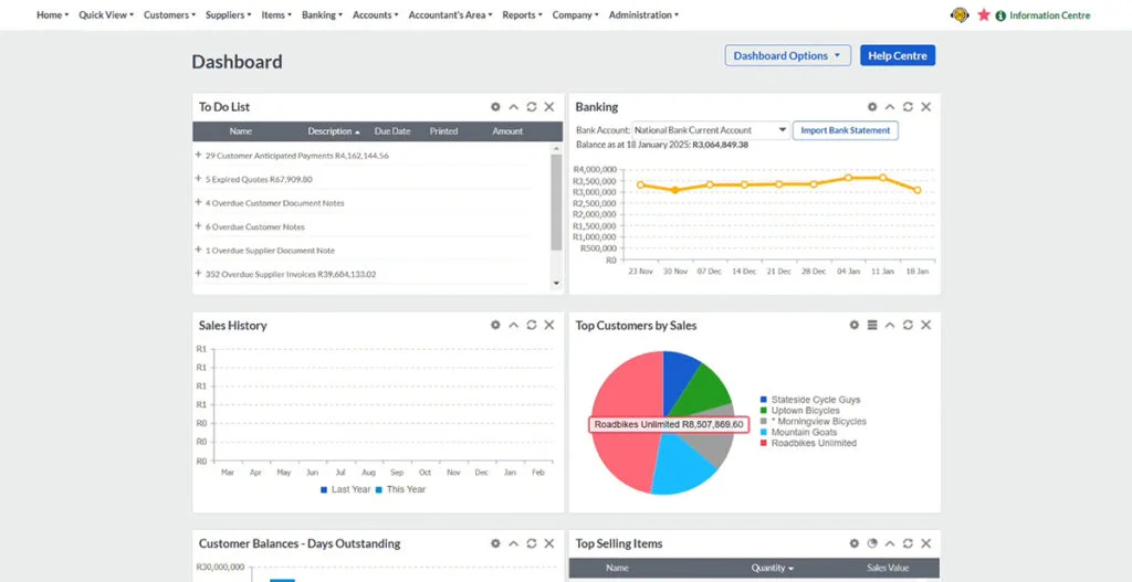 Sage 50 Accounting Dashboard