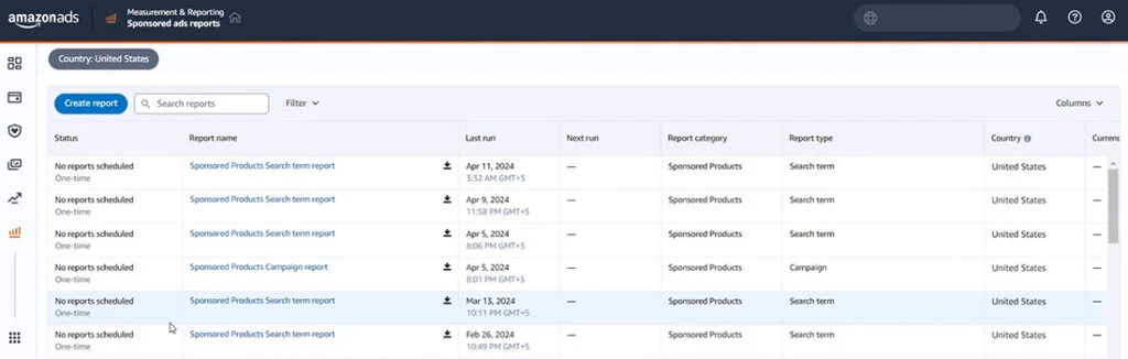 Amazon Ads Search Term Report