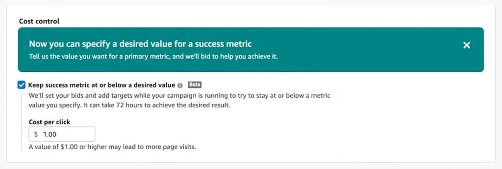 Amazon Display Ads - Cost Control Settings