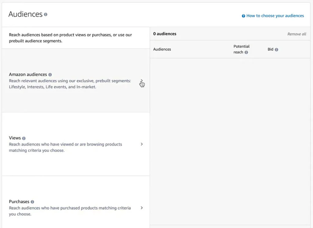 Amazon Sponsored Display Ads - Audiences