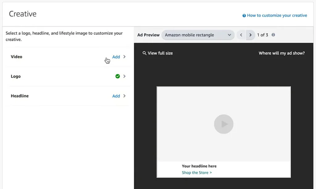 Custom Creative for Amazon Display Ad