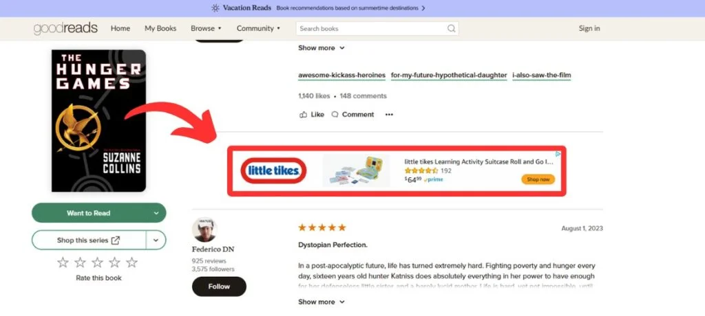 Display Ad Placements - Goodreads