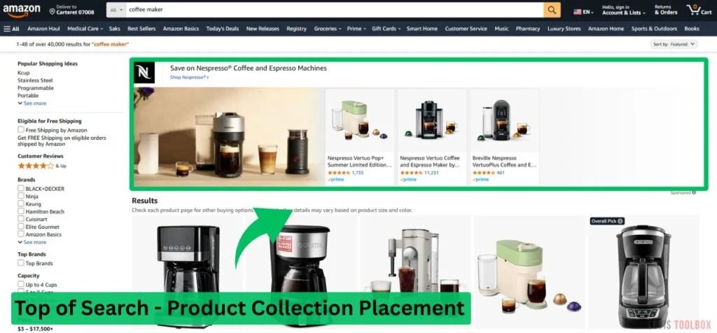 Top of Seach - Brand Ad Placements