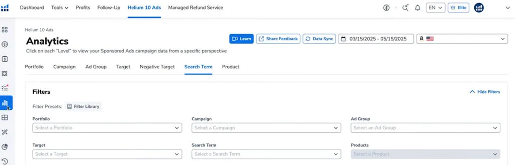 Helium 10 Amazon Ads Automation Tool