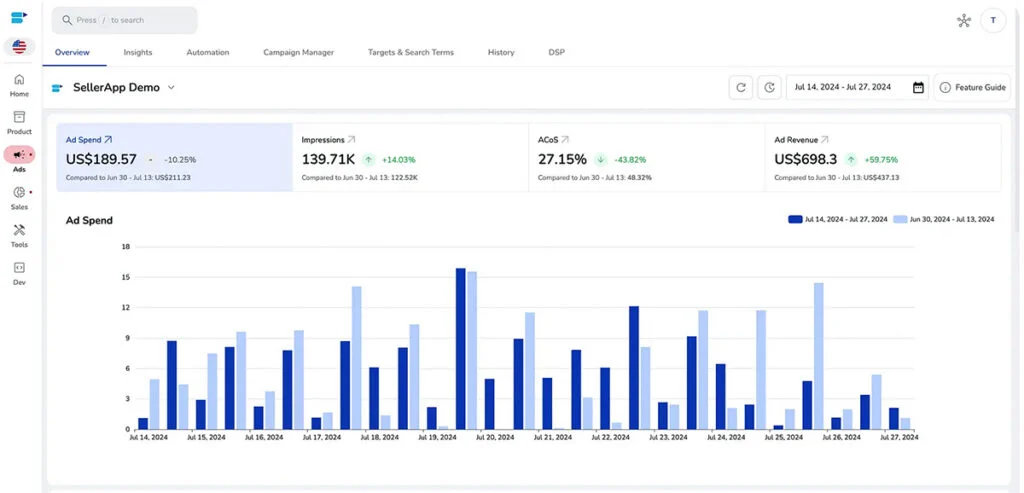 SellerApp - Amazon Advertising Management Tool