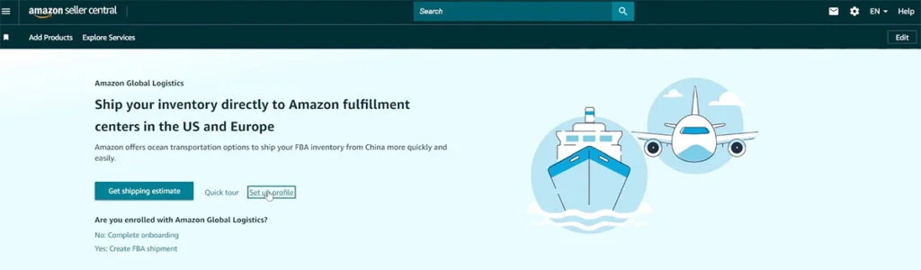 Amazon Global Logistics - Profile Setup