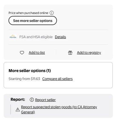Walmart Surpressed Buy Box - Example