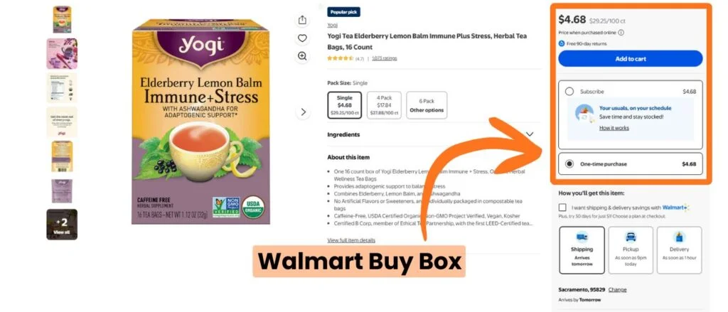 What is the Walmart Buy Box - Location