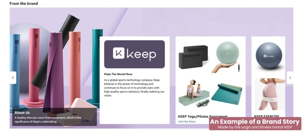 A screenshot of an Amazon Brand Story Example